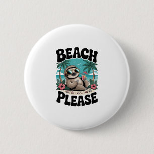 Roatan Honduras Sloth Summer Button