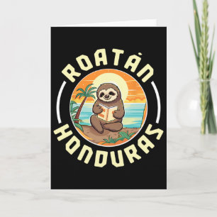 Roatan Honduras Urlaub Faultier Strand Sommer Männ Karte