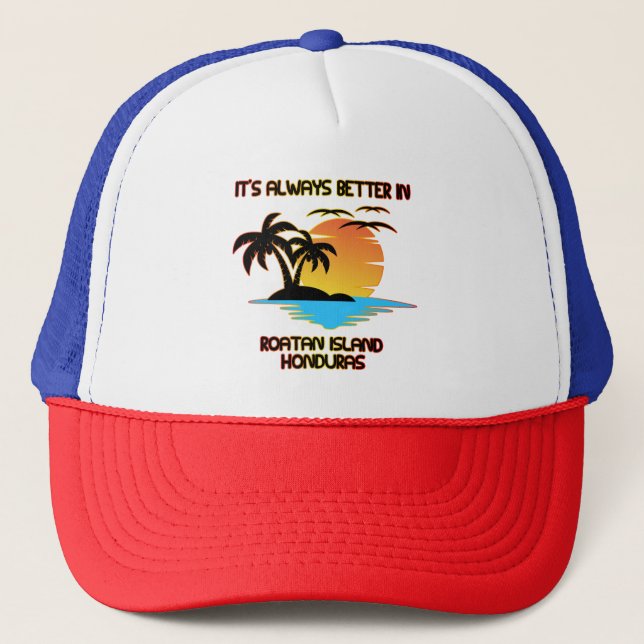 Roatan Island Caribbean Tropical Beach Honduras Truckerkappe (Vorderseite)