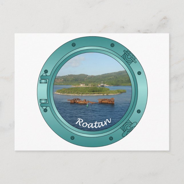 Roatan Porthole Postkarte (Vorderseite)