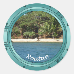 Roatan Porthole Runder Aufkleber