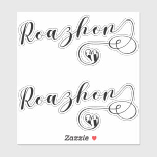 Roazhon, Rennes Flag im Herzen, Breton Aufkleber