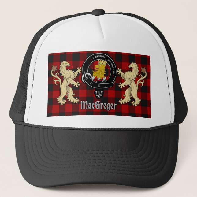 Rob Roy MacGregor Clan Abzeichen & Tartan Truckerkappe (Vorderseite)