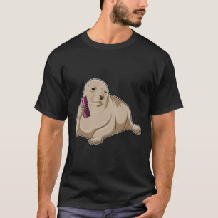 Robbe als Friseur mit Kamm T-Shirt