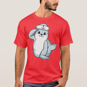 Robbe als Matrose mit Hut 1 T-Shirt