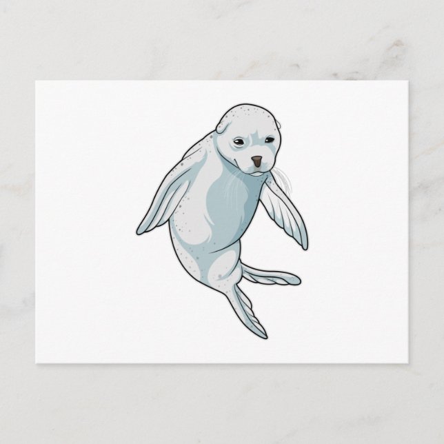 Robbe beim Schwimmen Postkarte (Vorderseite)
