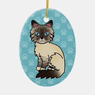 Robben-Punkt-Tabby-Birman / Ragdoll-Katze Keramikornament