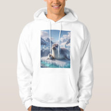 Robben- und Jungtier auf Eis Unisex-Wildlife-Hoodi
