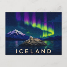 Robben unter der Aurora | Ikonisches Island