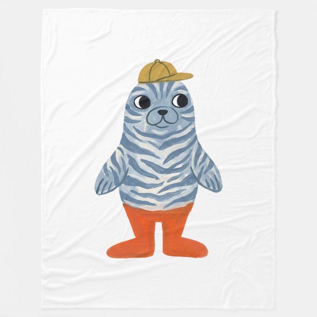 Robbenkappe Zebra-Streifen-Decke Fleecedecke (Vorderseite)