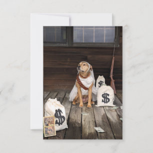 Robber Bride Dog Kostümbuch Dankeskarte