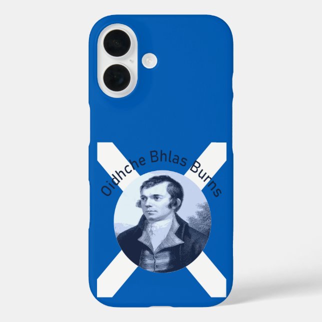 Robbie Burns - In Blue Oidhche Bhlas Burns Saltire iPhone 16 Hülle (Rückseite)