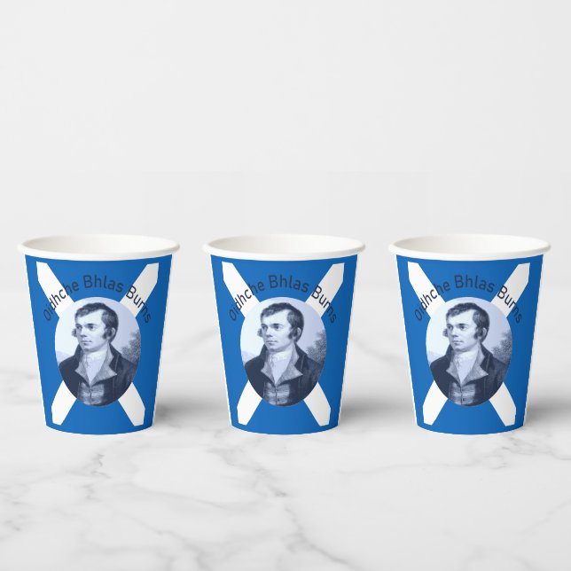Robbie Burns - In Blue Oidhche Bhlas Burns Saltire Pappbecher (Multi)