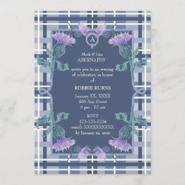Robbie Burns Tartan und Thistle Einladung