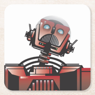 Robbie der Roboter-Untersetzer Rechteckiger Pappuntersetzer