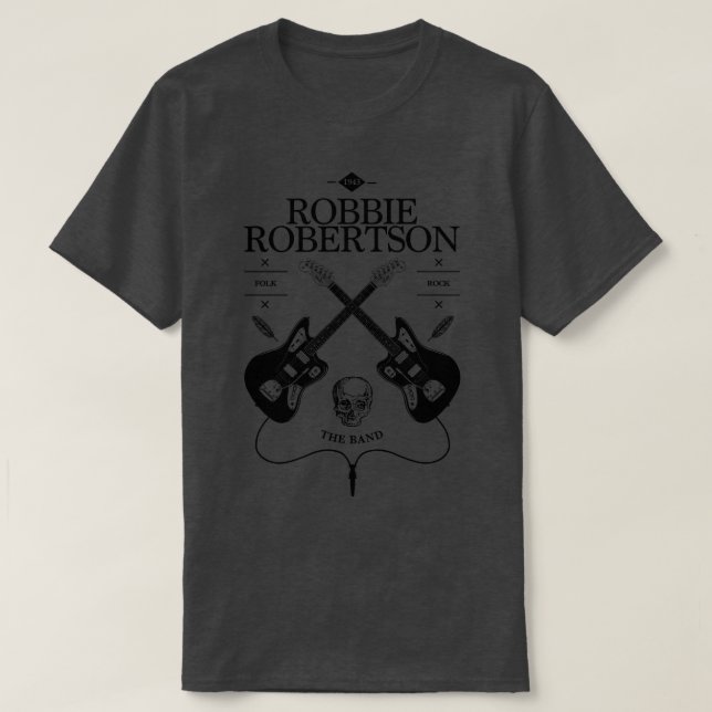 Robbie Robertson Vintages Guitar-Logo T-Shirt (Design vorne)