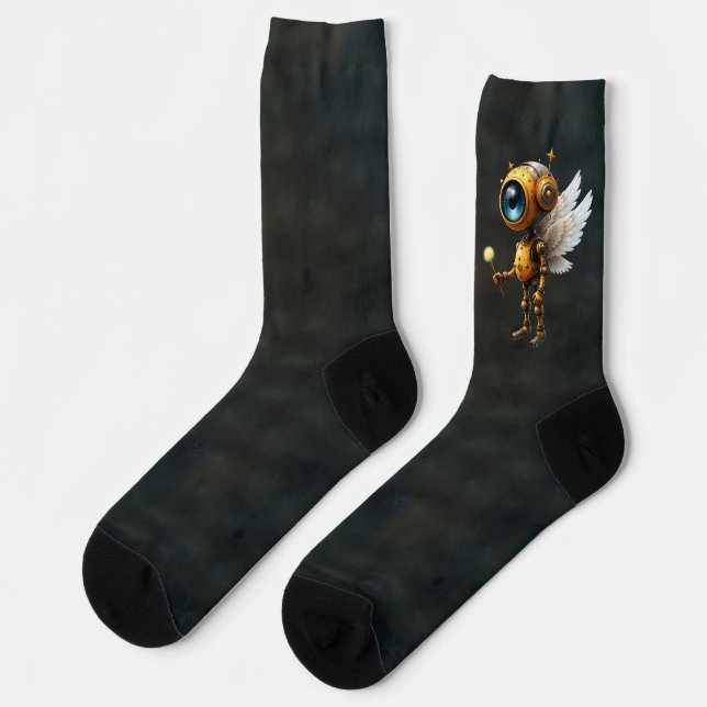 Robby der geflügelte Zeitwächter – Wings of Time S Socken (Linkes Detail)