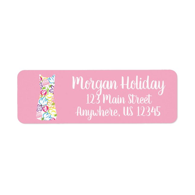 Robe à changement florale Étiquettes d'adresse de  (Devant)