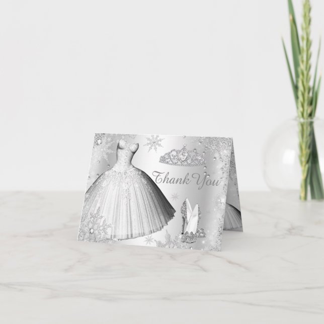 Robe à étincelles en argent et Carte de remercieme (Devant)