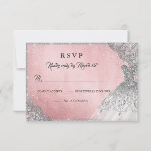 Robe à paillettes de diamant en or rose RSVP