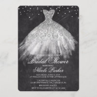 Robe à paillettes pour douche de mariée Invitation