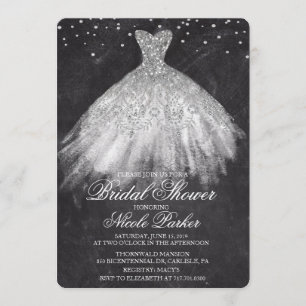 Robe à paillettes pour douche de mariée Invitation