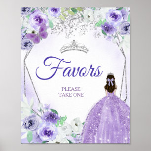 Robe Argent & Violet Quinceañera Favorisera Poster