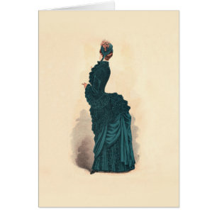 Robe Bleue Victorienne élégante Mode Femme Art