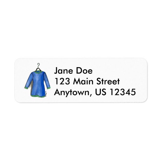 Robe de chemise bleue sur penderie Étiquettes de m (Devant)