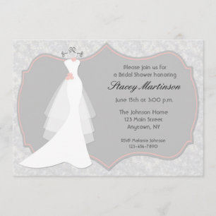 Robe de mariage, gris, invitation de douche de