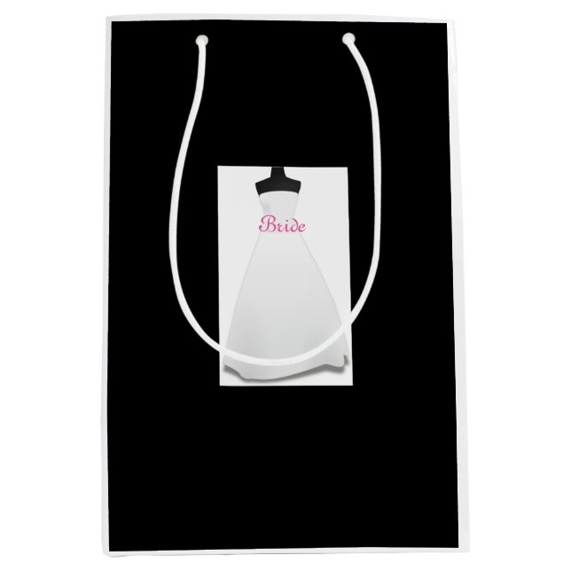 Robe de Mariée Blanche Mariée Sac Cadeau Noir (Devant)