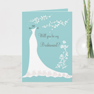 Robe de mariée blanche sur invitation de demoisell