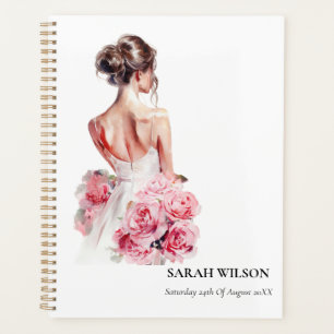 Robe de mariée rose à l'aquarelle, tenue de mariag