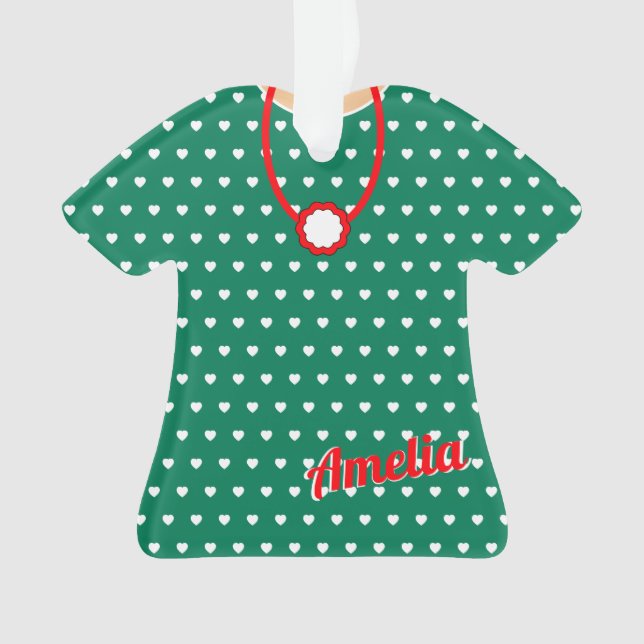 Robe de Noël Rouge Vert Décolletée jolie TShirt (devant)