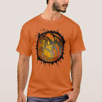 Robe de peinture orange splatz dragon homme tshirt