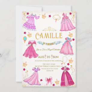 robe de princesse Invitation d'anniversaire de fil