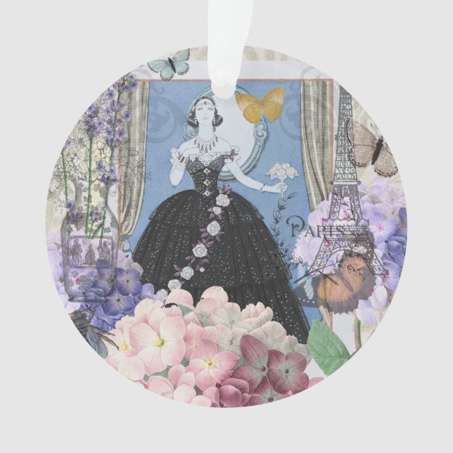 Robe élégante bleue femme florale fantaisie  (devant)