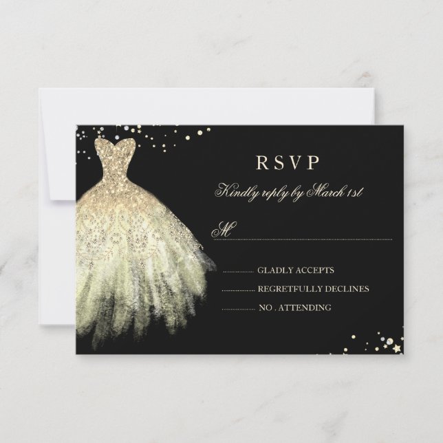 Robe étincelante en or noir Quinceanera RSVP (Devant)