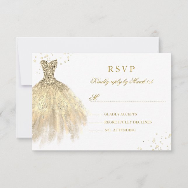 Robe étincelante or Quinceanera RSVP (Devant)