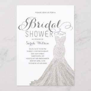 Robe Extravagante Blanc   Invitation de douche nup