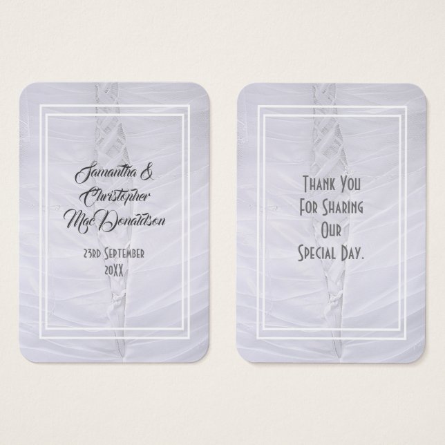 Robe mariage blanche merci tag (Devant & derrière)