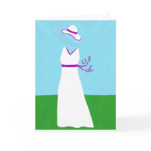 Robe Mariage blanche Ribbon violet Cartes d'invita