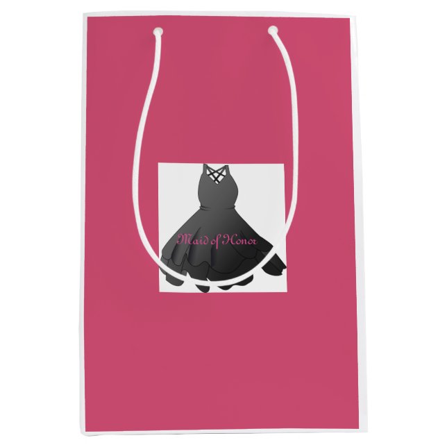 Robe mariage Maid of Honor Pink Sac cadeau (Devant)