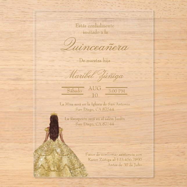 Robe or Quinceanera invitation (Recto)
