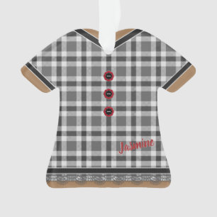 Robe Plaid Gris mignonne avec Dentelle Trim Custom