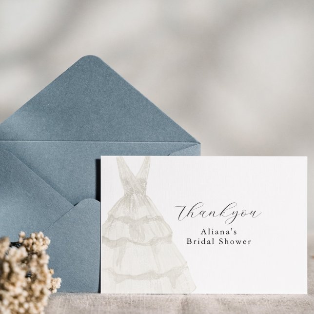 Robe simple élégante blanche aquarelle Merci (Créateur téléchargé)