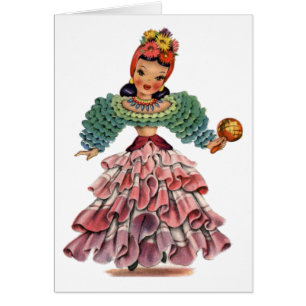 Robe traditionnelle vintage Latin Danseuse