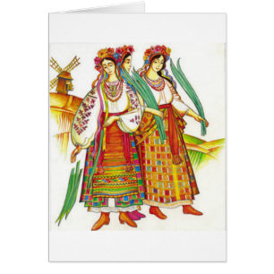 Robe ukrainienne de carte de voeux de Kyiv