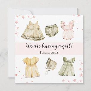 robe vintage fille avec faire-part mignon