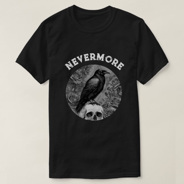 Roben auf dem Schädel mit Rose nie mehr T-Shirt (Design vorne)
